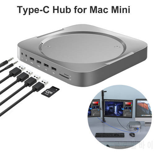 For Apple Mac Type C Hub Mini USB C Hub with 2.5 Inch SATA Hard Drive Enclosure Docking Station HDD Case Support Card Reader