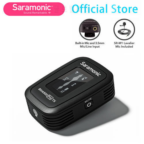 Saramonic Blink500 Pro Transmitter 2.4GHz Wireless Transmitter for Blink500 Pro Receiver built-in Mic and 3.5mm Mic/Line input