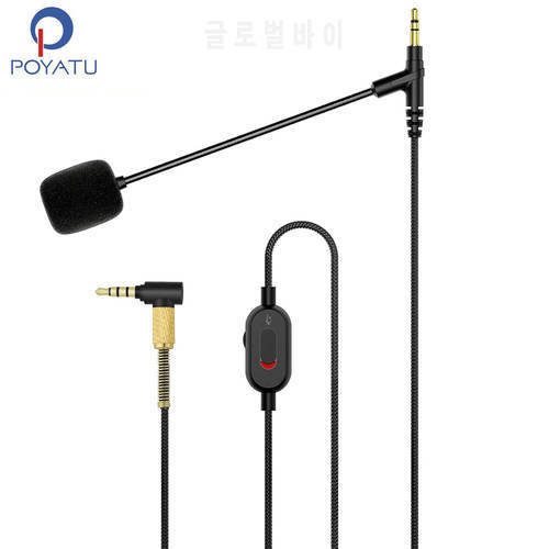 POYATU 3.5mm Male Volume Boom Mic Cable For SONY WH-1000XM4/1000XM3 Audio ClearSpeak Universal Cable With Boom Microphone Cords