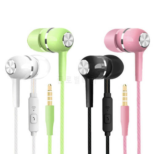 Sport Earphone wholesale In-Ear Wired Super Bass 3.5mm Crack Colorful Headset Earbud with Microphone Volume Control Hands Free