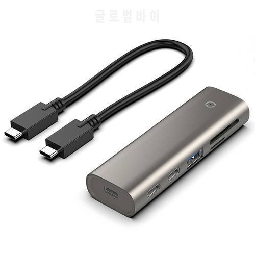HC463 10Gbps USB 3.1 Gen2 Hub 6 in 1 Multi Splitter Adapter USB Type C Dock Station for TF Card