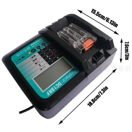 Fan cooling DC18RF Li-ion Battery Charger 6.5A Charging Current for Makita 14.4V 18V BL1830 Bl1430 DC18RC DC18RA Power tool
