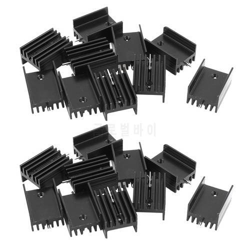 20 Pcs 21X15x11mm Black Aluminum Heat Sink For TO-220 Mosfet Transistors