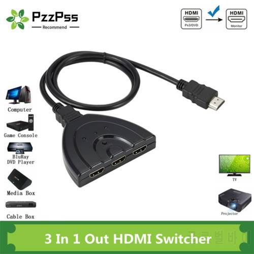 PzzPss 3 Ports HDMI Switcher Adapter Cable 1080P HDMI Splitter HUB HDMI Switcher 3 in 1 out Switch Hub for HDTV Computer PC