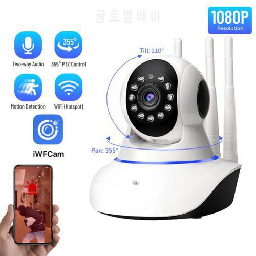 360 Camera 1080P Surveillance Camera With Wifi IR Night Vision Motion Detection Two Way Audio Home Security Smart Video Camera