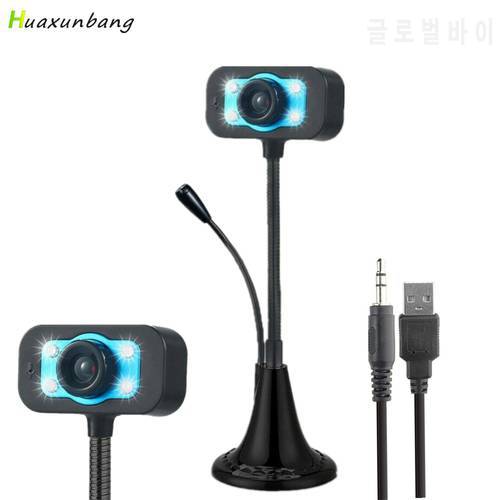Web Camera For Computer Laptop Webcam For PC Gamer Microphone Video HD Focus LED Night Vision USB Web Cam For Youtube Live Skype