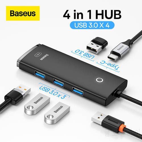 Baseus Lite Series 4-Port USB HUB Adapter USB Type C to USB 3.0 HUB Splitter Adapter for MacBook Pro iPad Docking Station HUB