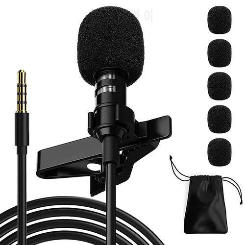Portable 3.5mm Mini Mic Lavalier Microphone,Phone Microphone, Suitable for Interview, Video, Recording