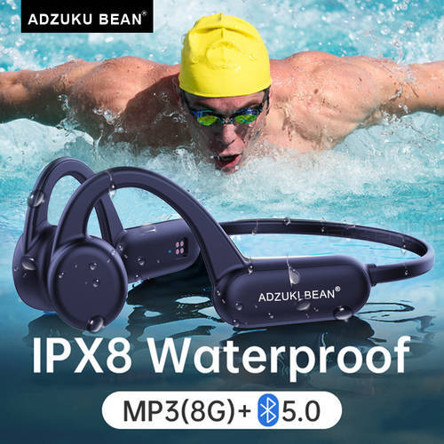 New Swim Bone Conduction Earphone IPX8 Waterproof Bluetooth Wireless Headphone With Mic TWS Built-in Memory 8G Bass Hifi Headset
