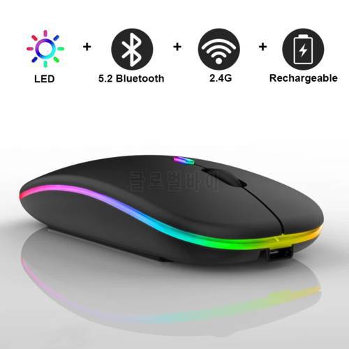Olaf Wireless Mouse RGB Bluetooth Mouse USB Optical Silent Mause LED Backlit Ergonomic Computer Gaming Mice For PC Laptop