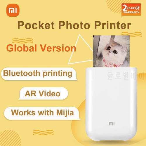Global Version Xiaomi Mijia Mini Pocket Photo Printer ZINK Printer Paper Portable 3-Inch DIY Share Picture Work With Mi Home App