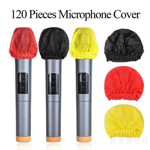 120pcs/Set Non-Woven Disposable Microphone Hygiene Covers Odor Removal Windshield Mic Protective Filter Cap for Home KTV Supplie