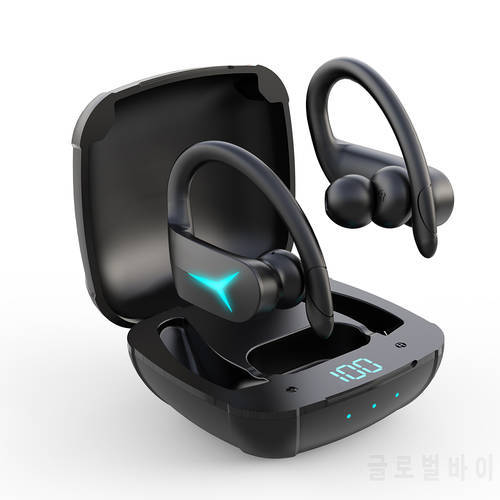 Bluetooth 5.1 Earphone LED Display Ear Hooks TWS Sports Wireless Headphones 9D Stereo Waterproof Earbuds With Micrphone Headsets