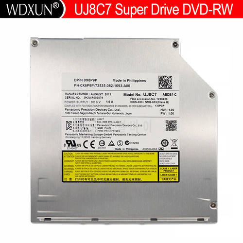 UJ8C7 Dual Layer 8X DVD RW DL Burner 24X CD-R Writer Laptop Internal Slot-in Super SATA Slim 9.5mm Replace UJ-867A GS20N GS30N