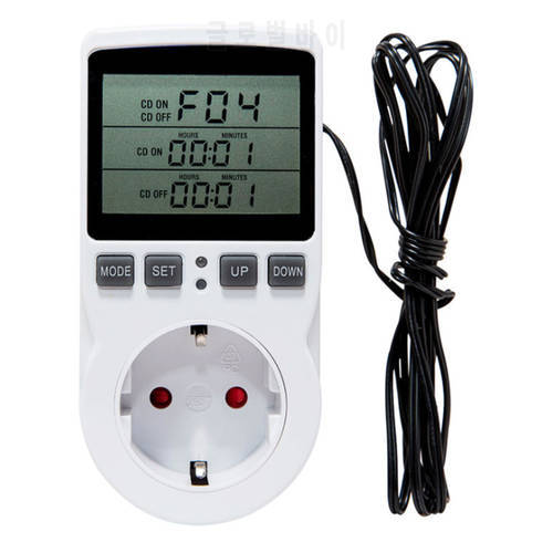 Timer Socket Thermostat Digital Temperature Controller Heating and cooling Day and night control Sensor probe with timer switch