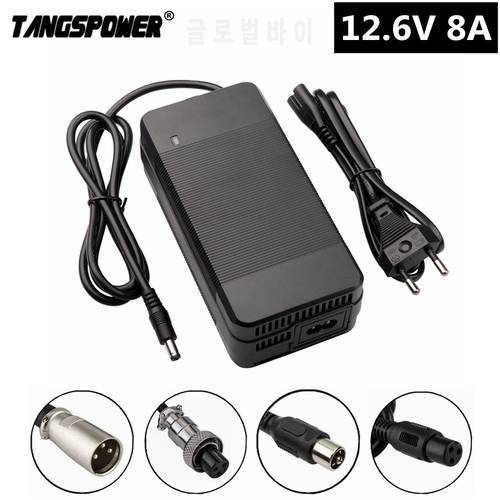 12.6V 8A Lithium Battery Charger For 3Series 12V 18650 Li-ion Battery Pack With DC 5.5mm*2.1mm Connector 150 Watts Fast charging