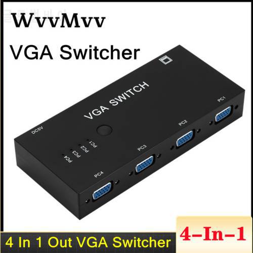 VGA Switch 4 In 1 Out VGA Video Switcher Converter Box HD Signal Amplifier Booster Splitter Adapter For PC Projector Monitor