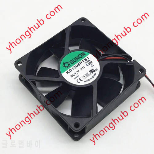 SUNON KD1208PTS1 13.GN DC 12V 1.8W 2-Wire 80x80x25mm Server Cooling Fan