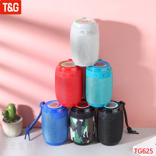 T&G TG625 New portable Wireless Bluetooth Speaker Waterproof Outdoor Soundbox with TF card USB AUX LED Light
