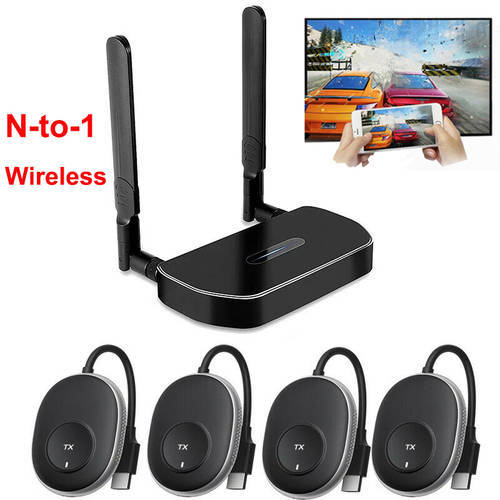 1080p 50m Wireless Transmitter and Receiver HDMI Extender Display Dongle Plug and Play Streaming Laptop PC Phone To TV Projector