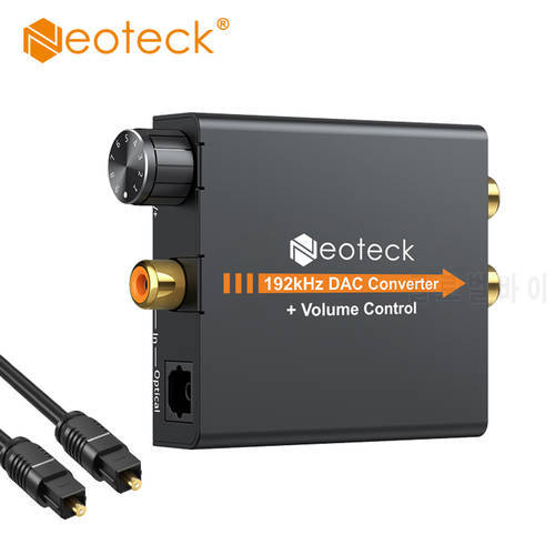 Neoteck DAC 192Khz Digital to Analog Optical Coaxial to Stereo L/R RCA 3.5mm Jack Audio Converter Adapter With Volume Control