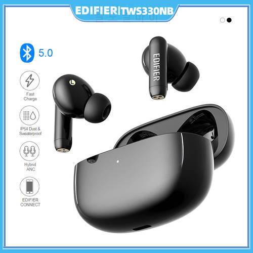 EDIFIER TWS330NB Wireless Earphones TWS Earbud Bluetooth 5.0 Hybrid ANC Active Noise Cancelling,Quick Charging,AI Call Reduction