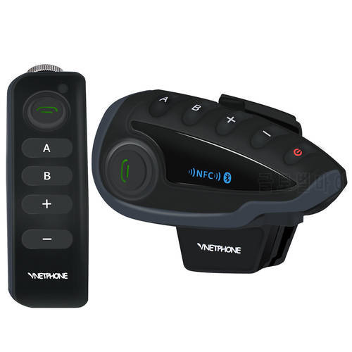 VNETPHONE V8 Motorcycle Helmet BT Intercom Headphone Real-Time Full Duplex Intercom NFC Fast Pairing FM Low Noise Headset