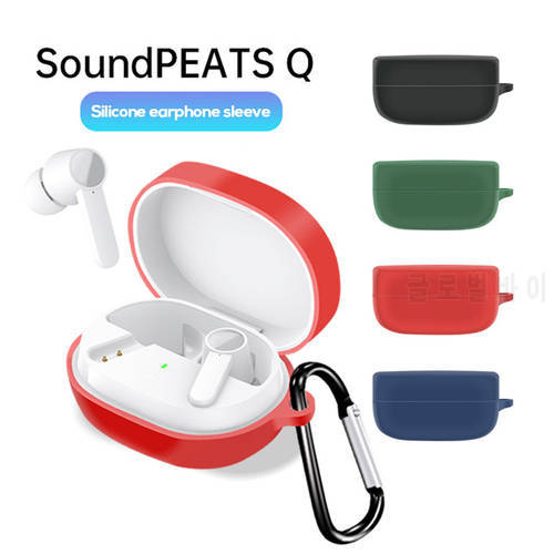 Earphone Silicone Protective Case for SoundPEATS Q Wireless Bluetooth Headphones Cover Shockproof Waterproof Anti-dust Shell