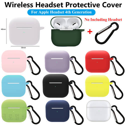 Silicone Wireless Earphone Protective Case Bluetooth Headset Soft Shell Protective Cover with Hook for Apple Airpods Gen 4