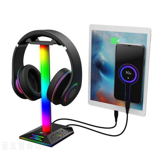 New RGB Headphone Stand Dual USB Port Touch Control Desk Gaming Headset Holder For Gamer Desktop Table Game Earphone Accessories