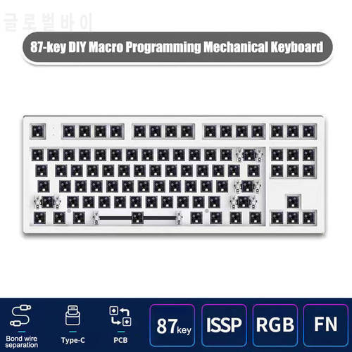 Flesports MK870 Mechanical Keyboard Kit Full RGB Backlit LED Swappable Keyboard DIY Type-C FL.CMMK Satellite Shaft PC Kit
