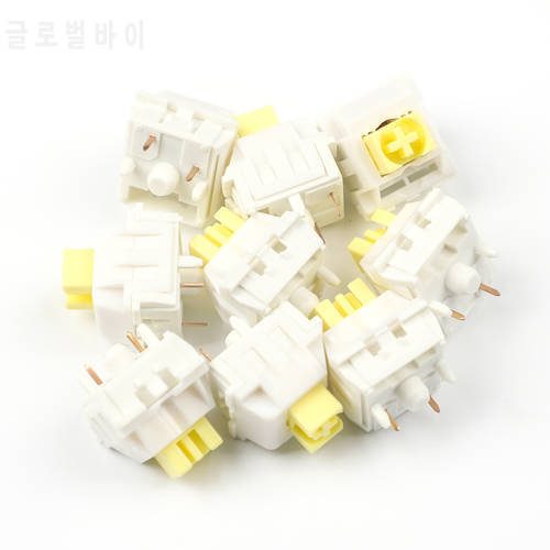 JWICK Ginger Milk Switches 5 Pin 63.5g Linear Gold Spring Prelubed For Mx Mechanical Keyboard