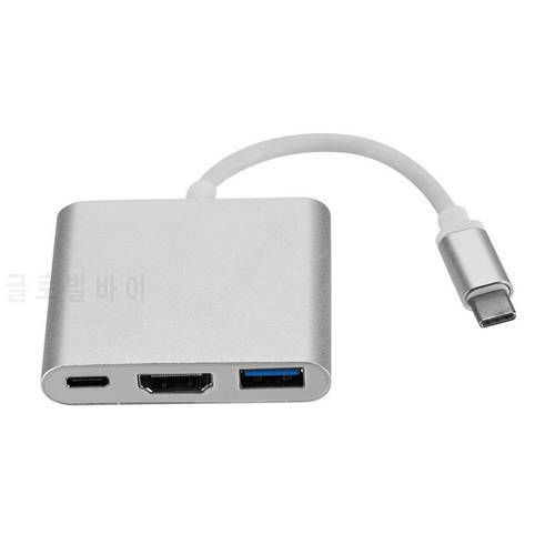 3 in 1 Type-C to HDMI-compatible USB 3.0 10Gbps Transfer Charging Adapter USB-C Hub Multiport Cable Converter for Desktop Laptop