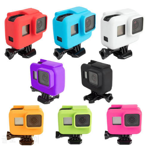 For Gopro Hero 5 Soft Silicone Case Cover Side Frame Protective Housing Case for Go Pro Hero5 for Action Camera Accessories, bla