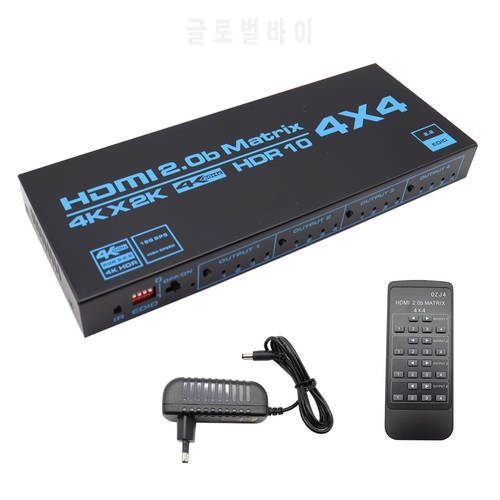 4x4 HDMI-compatible Matrix Switch 4K HDR HDMI-compatible Matrix Switcher Splitter 4 In 4 Out Box HDCP 2.2