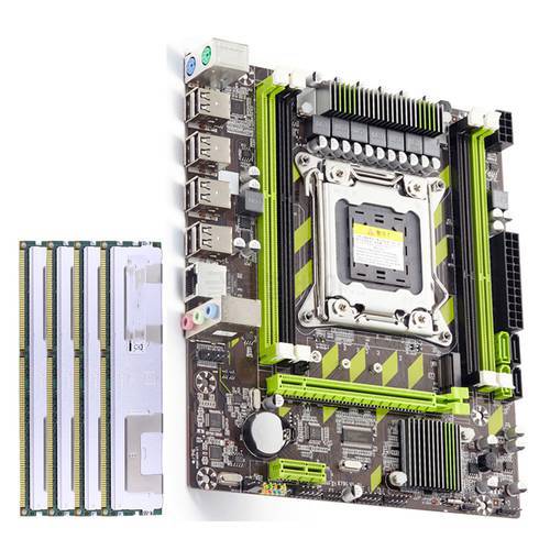X79 Computer Motherboard Set X79 with Xeon E5 2650 V2 CPU Max 16GB 4X 4GB DDR3 ECC REG 1600Mhz NVME for Gaming Server