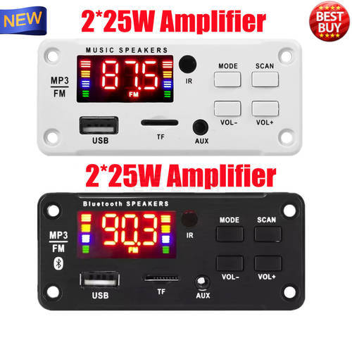 Placa amplifier cadora 50W Player Decoder Board 5V-18V Bluetooth-compatible 5.0 Car FM Radio Module TF USB AUX WMA Player Decode