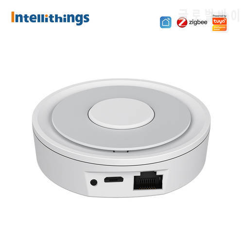 Intellithings Tuya Zigbee Wired Hub Smart Home Bridge Gateway Ethernet Connection with Network Cable Port Smart Life App Control