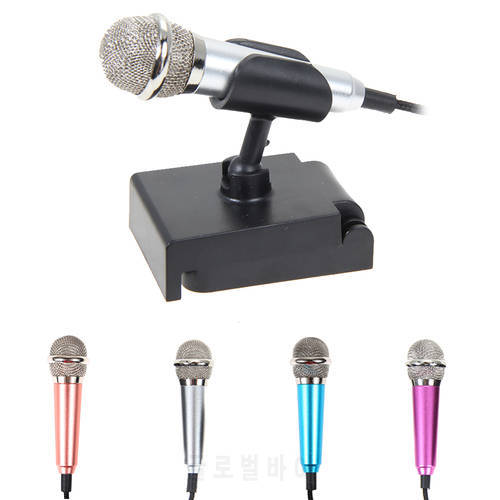 Portable 3.5mm Stereo Studio Audio Mic KTV Karaoke Mini Microphone For Cell Phone Laptop PC Desktop Accessories with Mic Stand