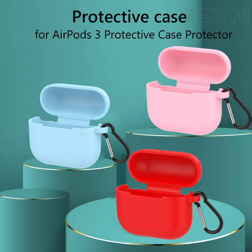Bluetooth-Compatible Earphone Cover for AirPods 3 Protective Case Protector with Hook Anti-Dust Silicone Shell Decor Accessories