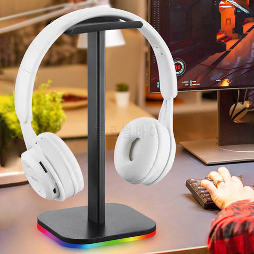 RGB Headphone Stand Desk Gaming Headset Holder Earphone Hanger LED Base/USB Pickup Light Headset Support Bracket