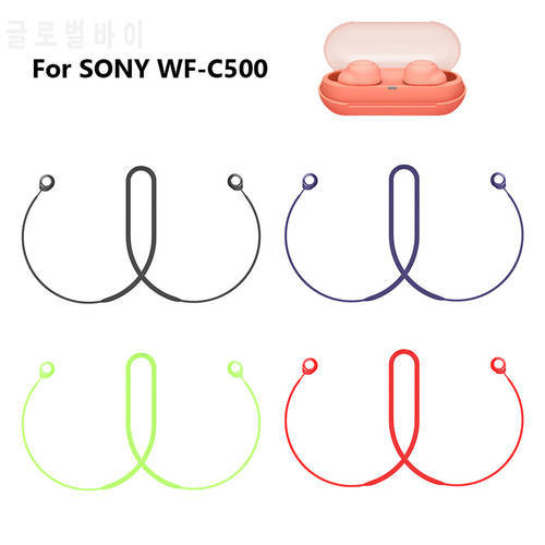 Anti-Lost Silicone Earphone Rope Holder Cable For SONY WF-C500 Wireless Bluetooth Headphone Neck Strap Cord String
