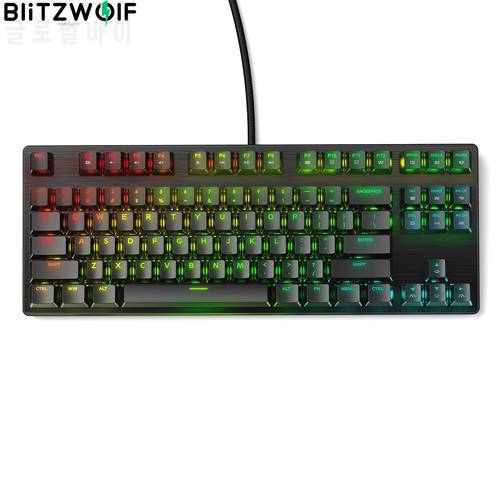 BlitzWolf BW-KB2 Mechanical Keyboard 87 Keys Type-C Wired Keyboard, Gateron Optical Switch Hot Swappable, Full RGB Backligh