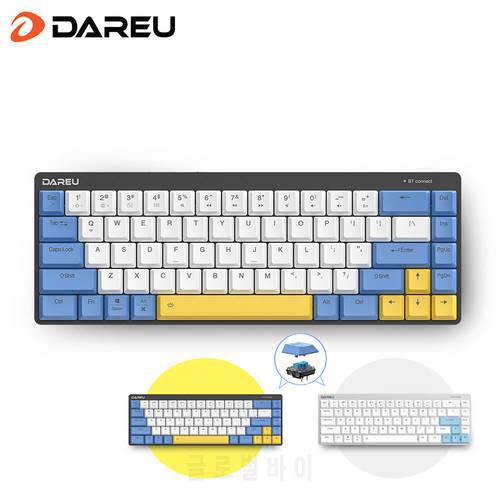 Dareu EK868 Low Profile Switch Mechanical Wireless Keyboard Bluetooth 5.1 Extra-Thin Rechargeable Gaming Keypads For 3 Devices