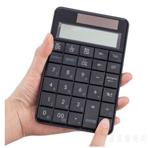 2.4G Wireless Keyboard Mini 2 In 1 Wireless USB Digital Keyboard with Calculator Display Keyboard Office Electronic Calculator