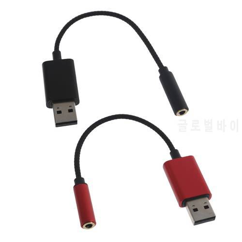USB to 3.5mm Jack Cable USB to AUX Headphone Adapter Converter Cable with TRRS 4-Pole Mic-Supported Built-in Chip