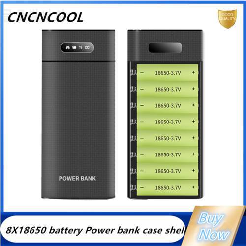 Cncncool Welding-free DIY 8X18650 Battery Power Bank Case Portable Battery Storage Box Powerbank Holder Shell With LCD Display