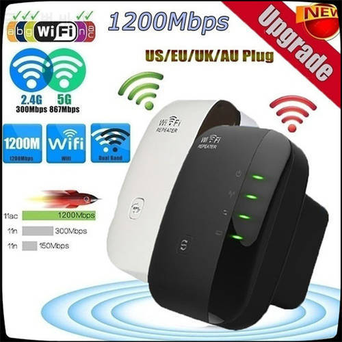Wireless-N Wifi Repeater 1200Mbps AP Router Wi Fi Signal 802.11N Signal Booster Extender Amplifier Wireless Wi-Fi Repeater