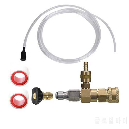 Adjustable Chemical Injector Kit,Soap Chemical Injector for Pressure Washer, 3/8 Inch Quick Connect