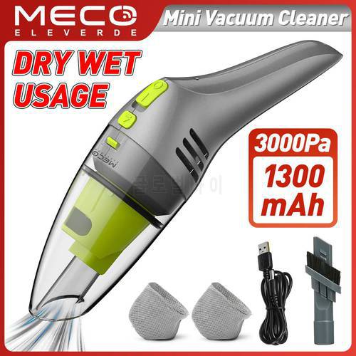 MECO 3000PA 2 IN 1 Wireless Vacuum Cleaner Dry/Wet Dual Handheld Compressed Cleaning Tool PC Car Keyboard USB 2000mAh Duster EU